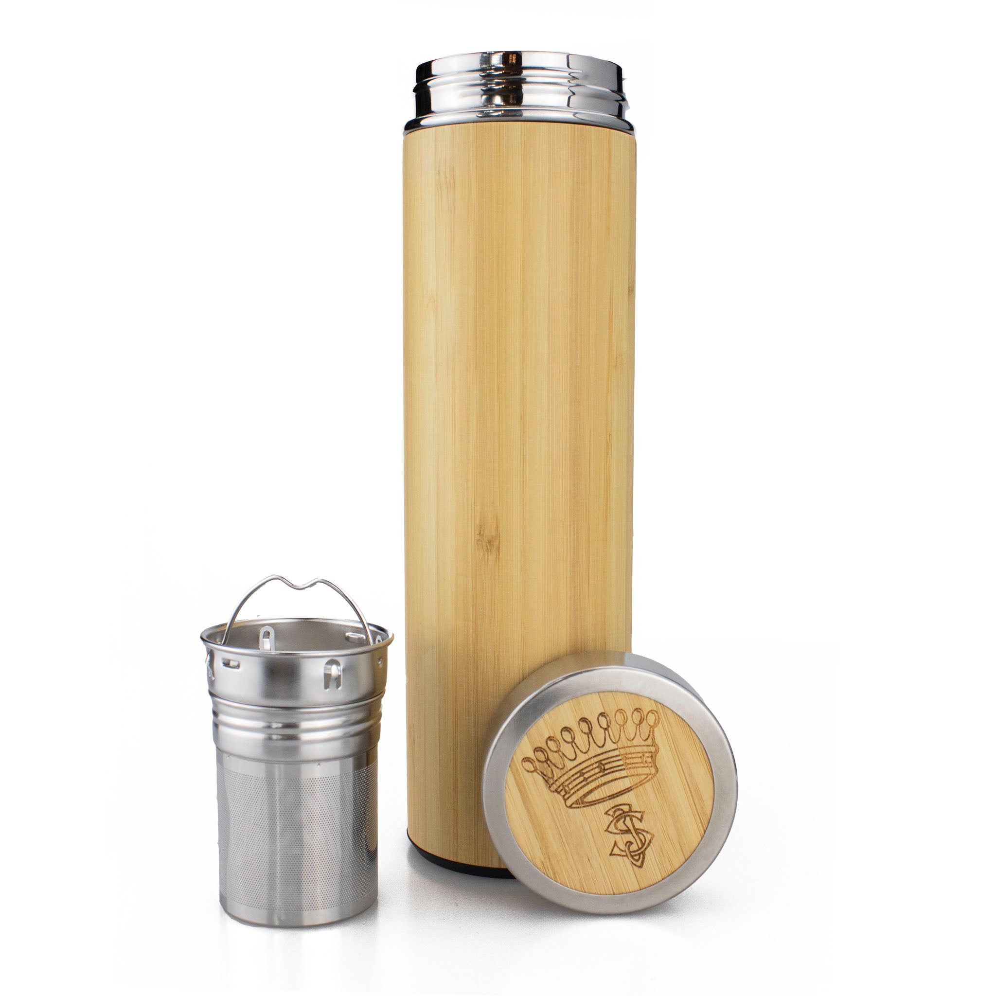 Bambus-Thermosflasche mit Sieb Aktion mit Gratis Tee